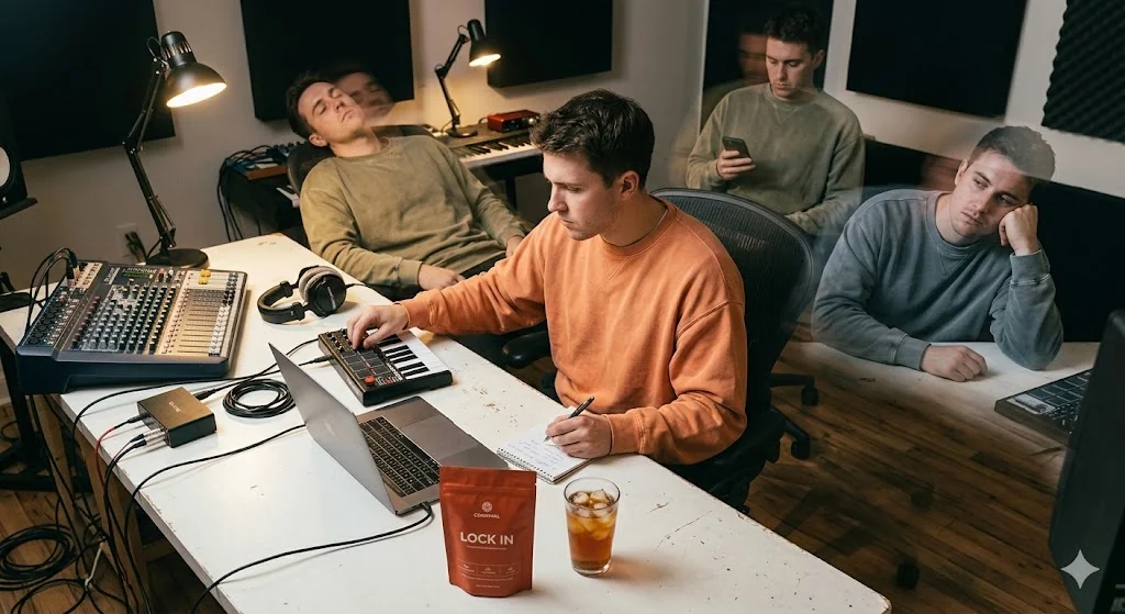 Creative work session in a studio